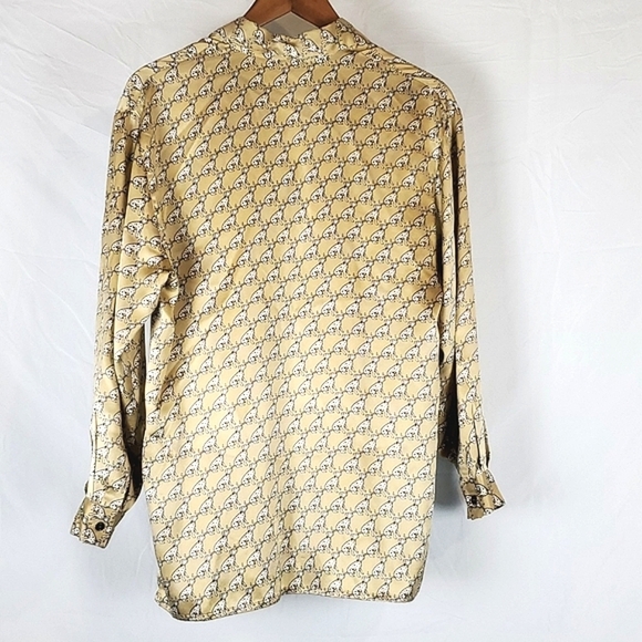 Vintage Yellow Patterned Blouse - Picture 7 of 7